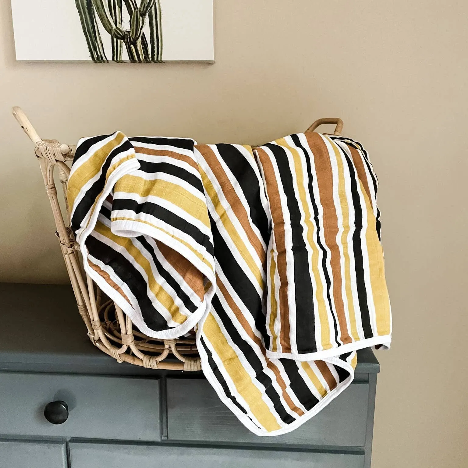 Autumn Stripe Muslin Throw