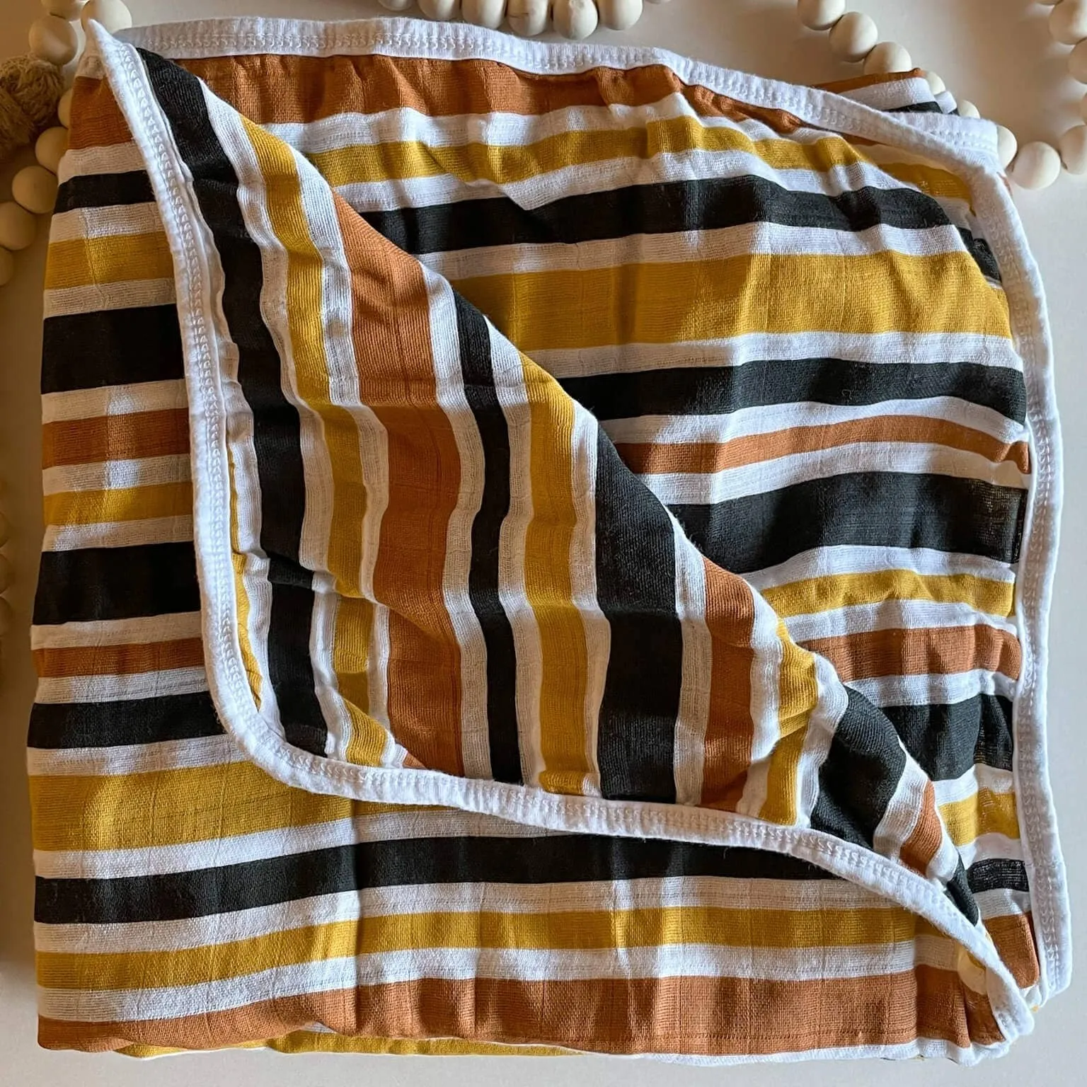 Autumn Stripe Muslin Throw