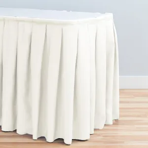 Bargain 14 Ft. Accordion Pleat Polyester Table Skirt Ivory