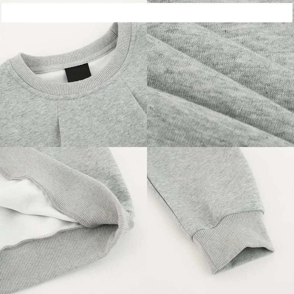 Basic Solid Color Pullover Sweatshirt