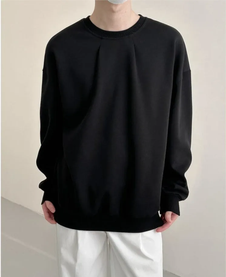 Basic Solid Color Pullover Sweatshirt