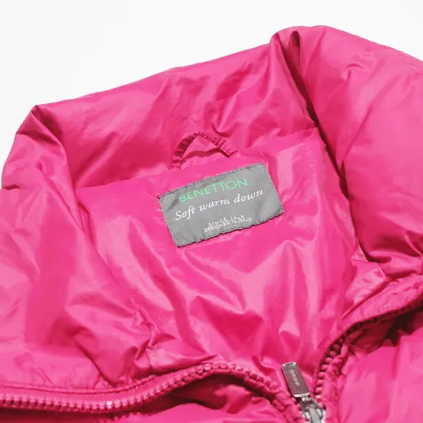 BENETTON Down Insulated Puffer Jacket Pink Womens UK 16