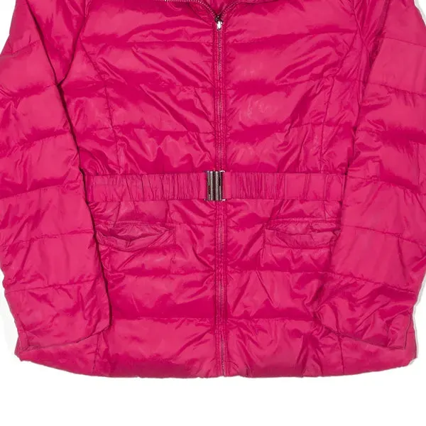 BENETTON Down Insulated Puffer Jacket Pink Womens UK 16