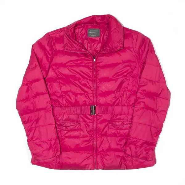 BENETTON Down Insulated Puffer Jacket Pink Womens UK 16