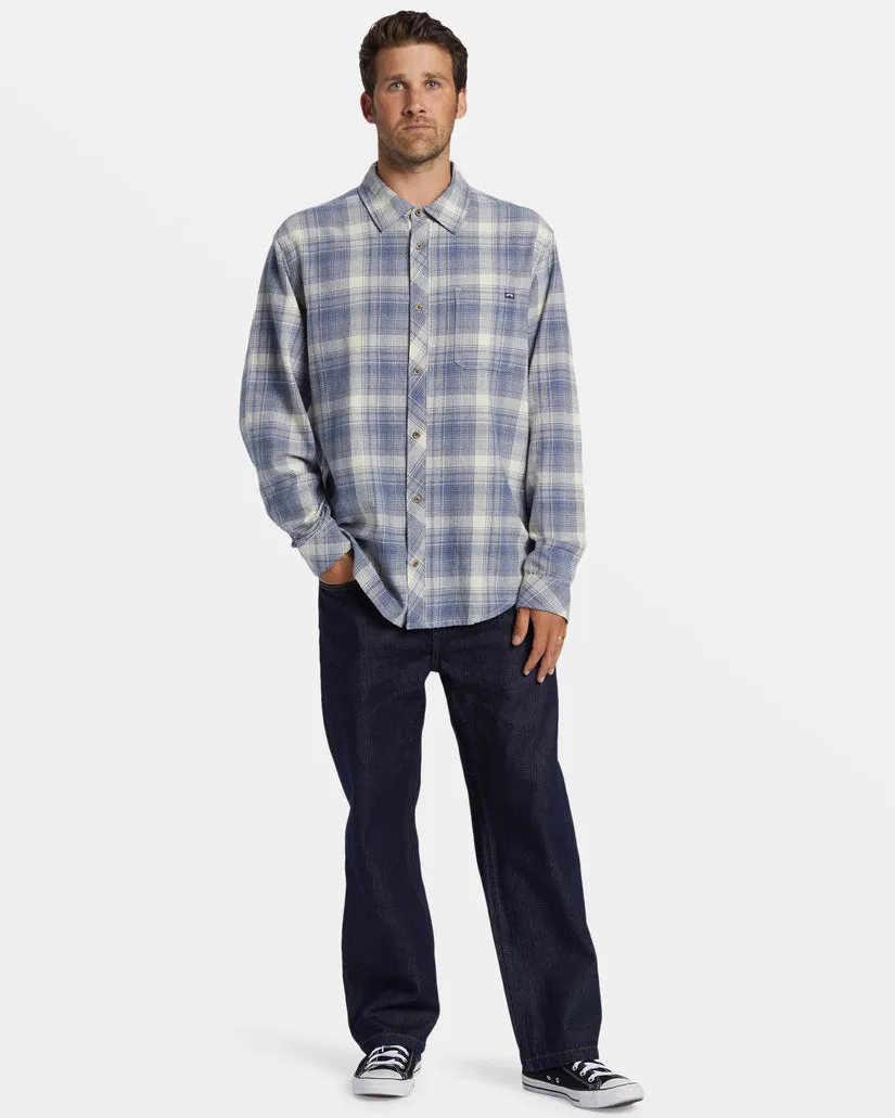 Billabong Coastline Flannel L/S Shirt-Slate Blue