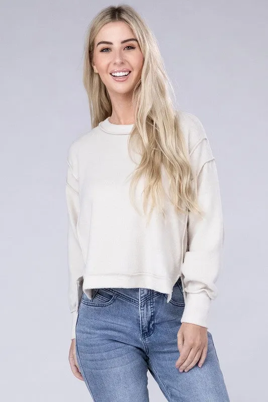 Brushed Melange Hacci Oversized Sweater