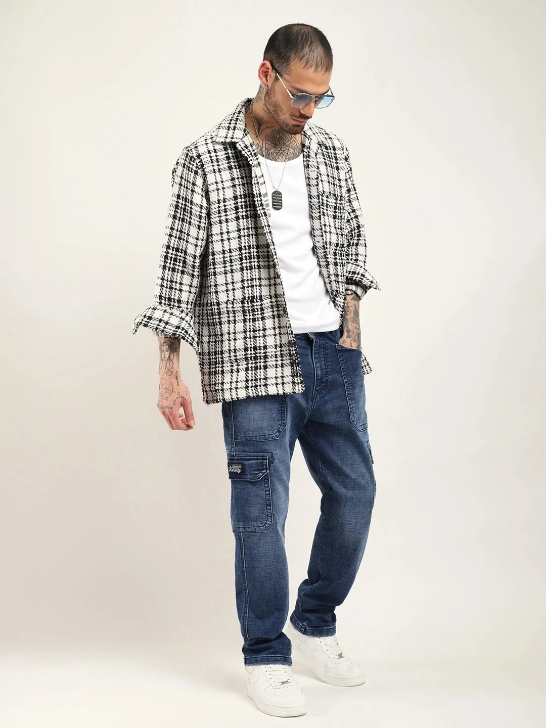 Candid Classic Blue Baggy Fit Denim Cargo