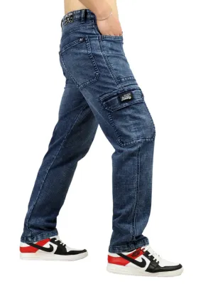 Candid Classic Blue Baggy Fit Denim Cargo