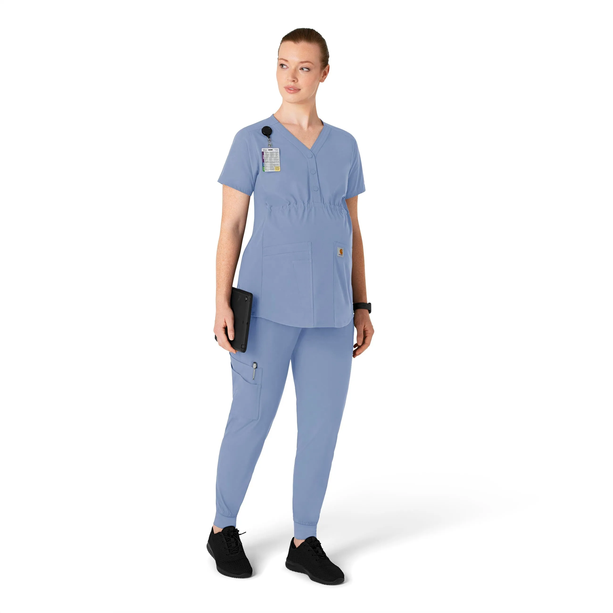 Carhartt Force Essentials Women's Maternity Jogger Scrub Pant - Ceil Blue