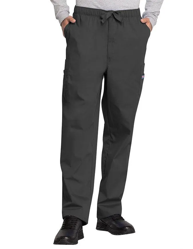 Cherokee Workwear Men's Drawstring Cargo Petite Scrub Pant