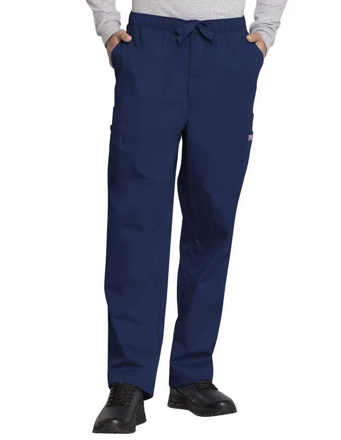 Cherokee Workwear Men's Drawstring Cargo Petite Scrub Pant