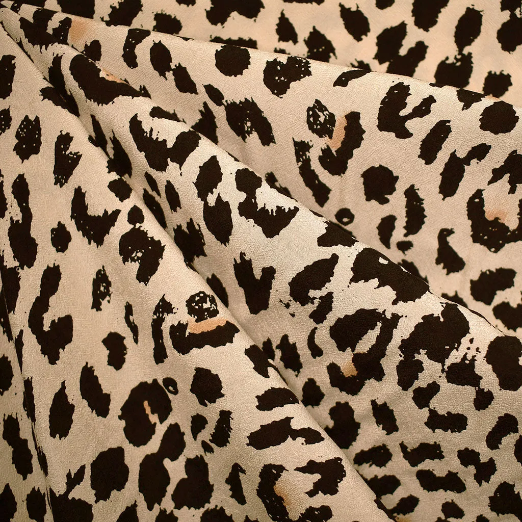 Classic Animal Spot Rayon Crepe Latte/Black SY