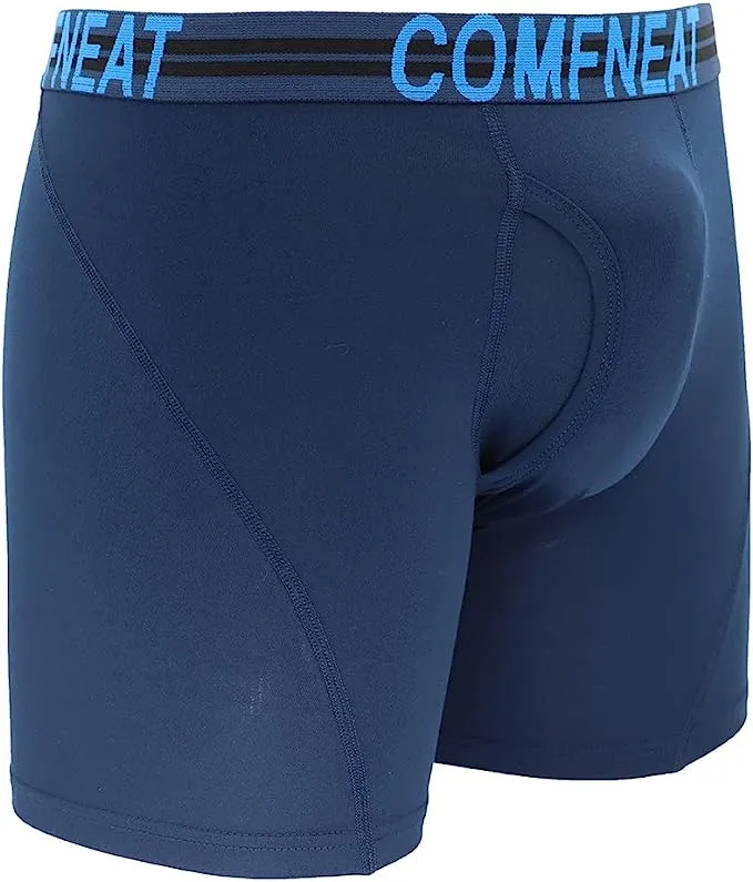 Comfneat Men's 4-Pack Athletic Boxer Briefs Sports Performance Underwear with Fly