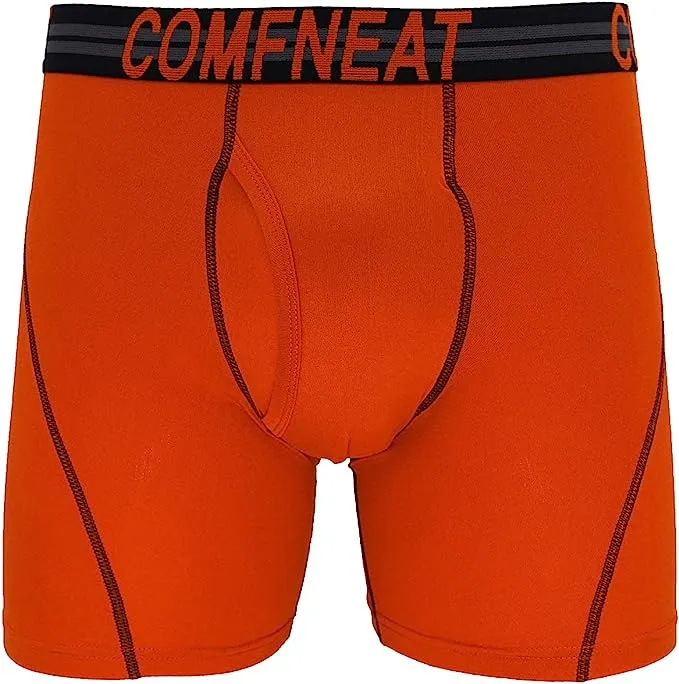 Comfneat Men's 4-Pack Athletic Boxer Briefs Sports Performance Underwear with Fly