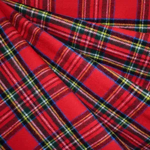 Cozy Cotton Flannel Royal Stewart Tartan Plaid Red SY