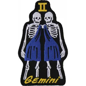 Daniel Smart Gemini Skull Zodiac Sign Patch, 2.4 x 4 inches