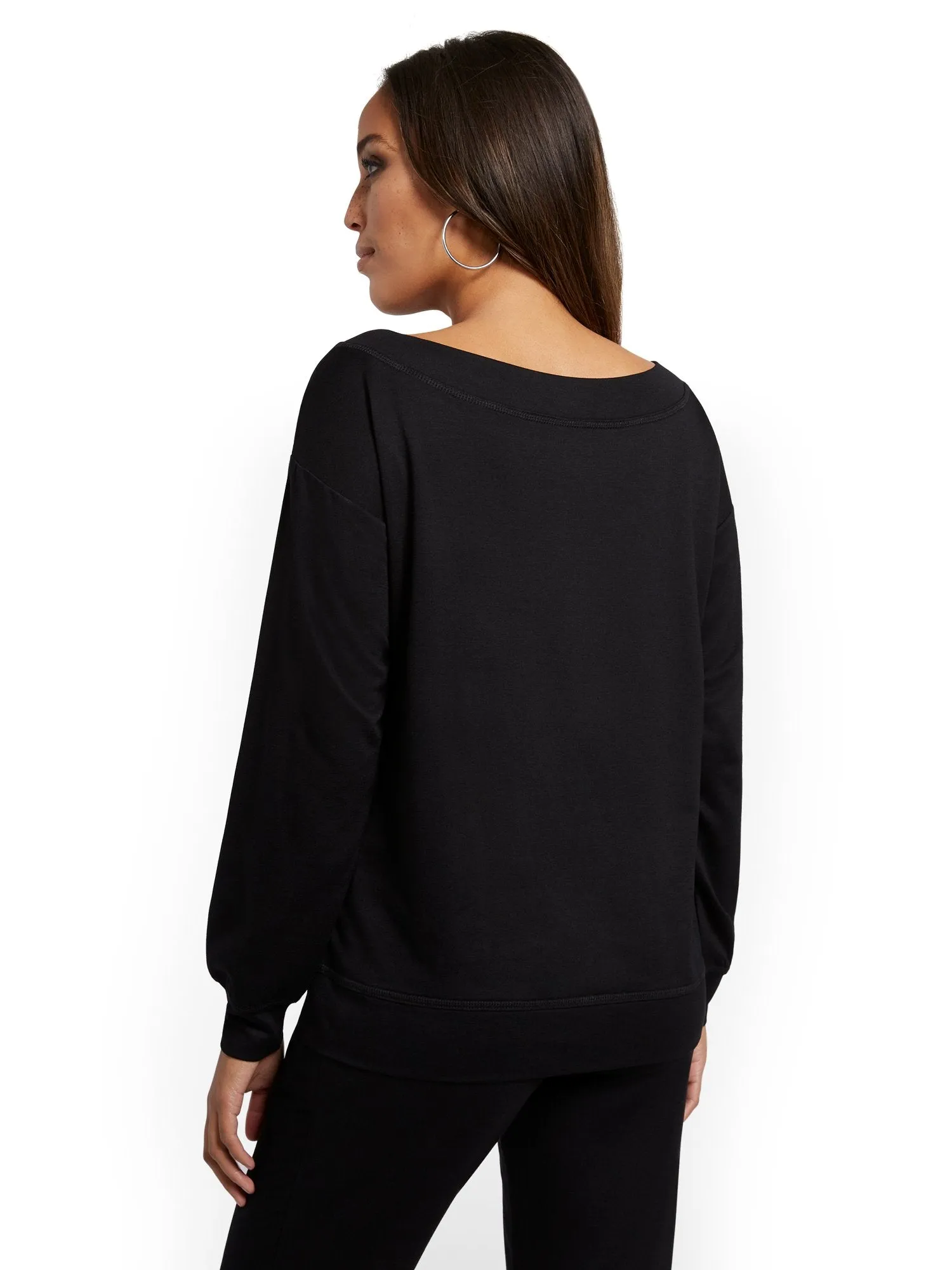 Dreamy French Terry Boatneck Lounge Pullover Sweatshirt