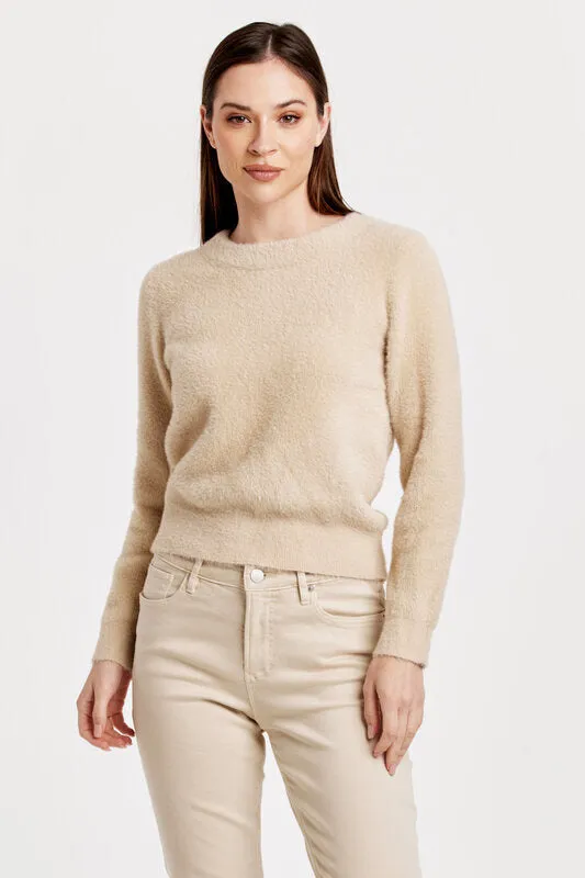 Effy Crew Neck Fuzzy Sweater