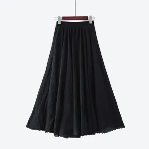 Elegant High-Waist Flared Midi Skirts