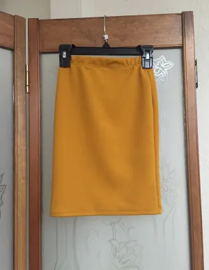 Girl’s Mustard Classic Liverpool Straight Skirt