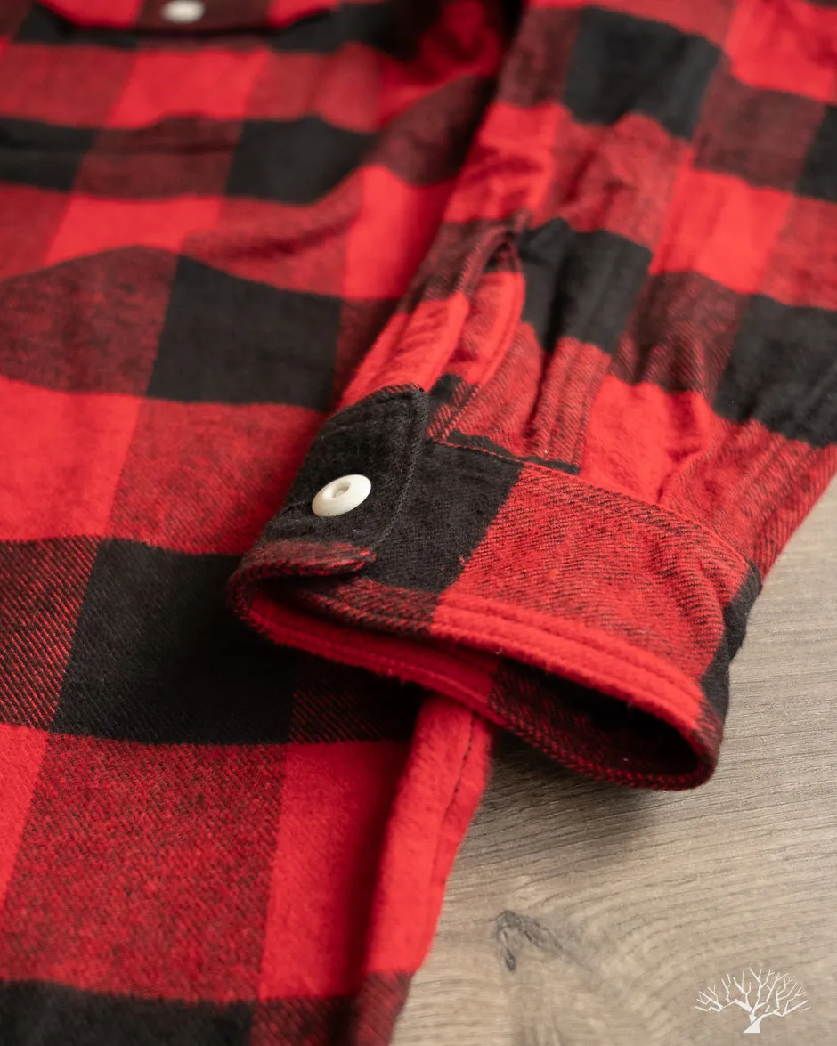 Icebreaker 11oz Buffalo Plaid Flannel Work Shirt - Red