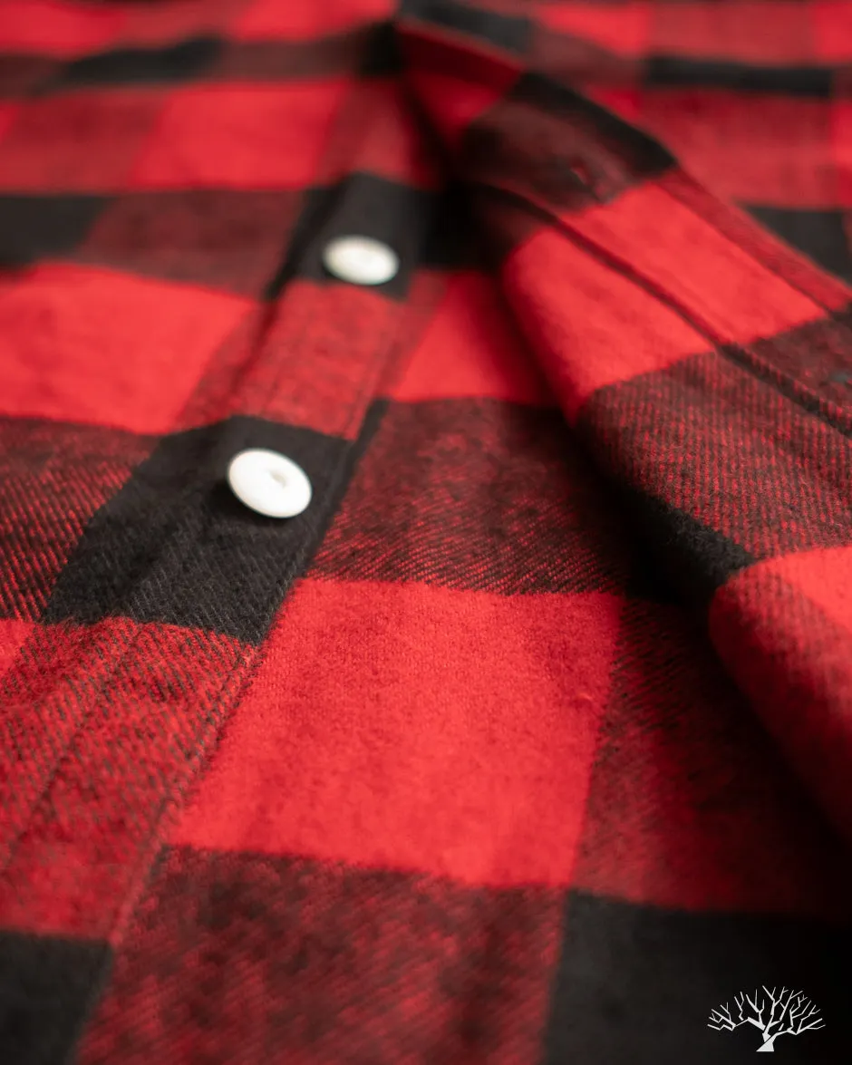 Icebreaker 11oz Buffalo Plaid Flannel Work Shirt - Red