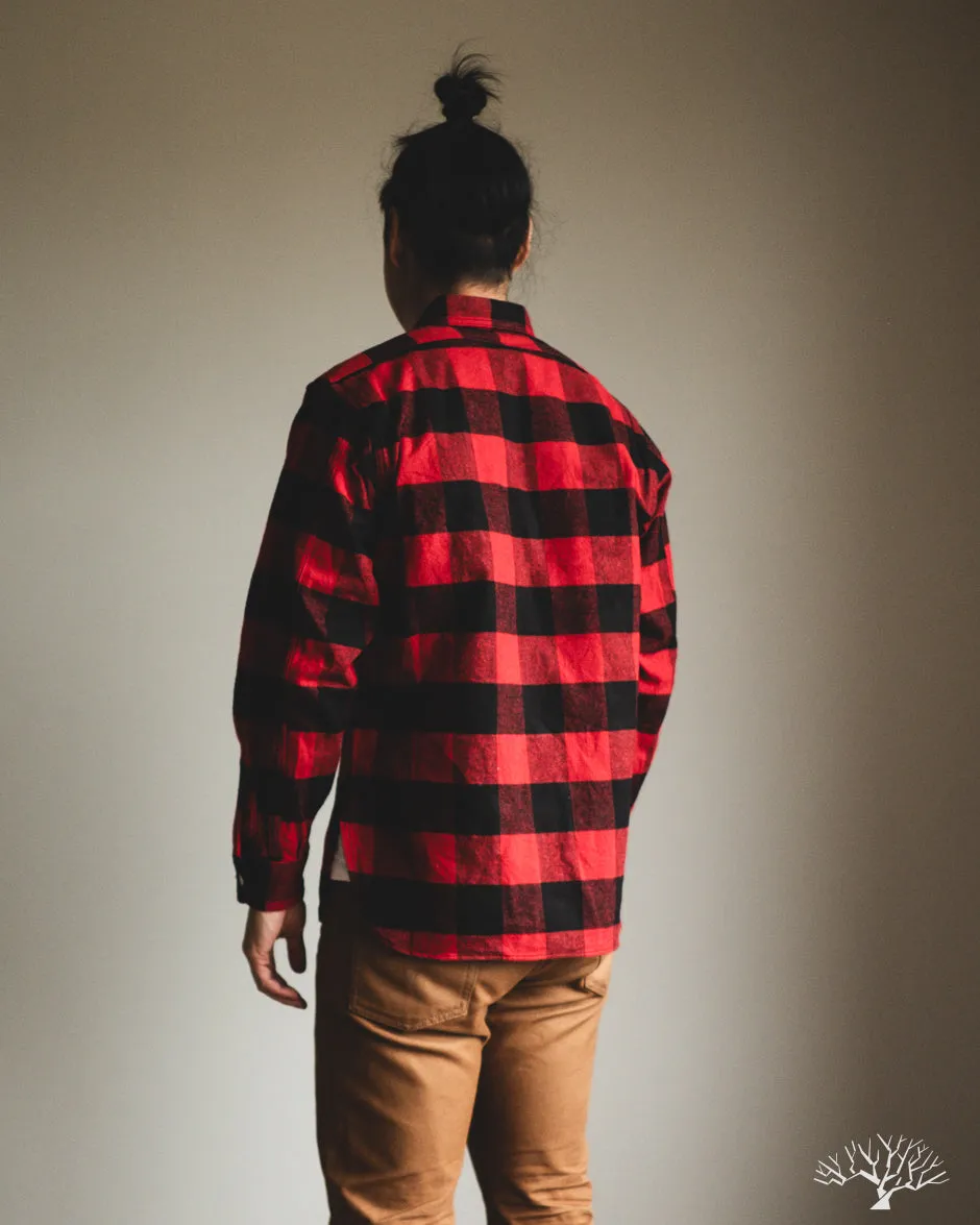 Icebreaker 11oz Buffalo Plaid Flannel Work Shirt - Red