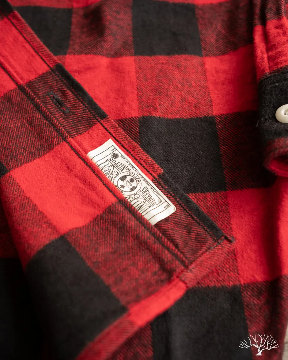 Icebreaker 11oz Buffalo Plaid Flannel Work Shirt - Red