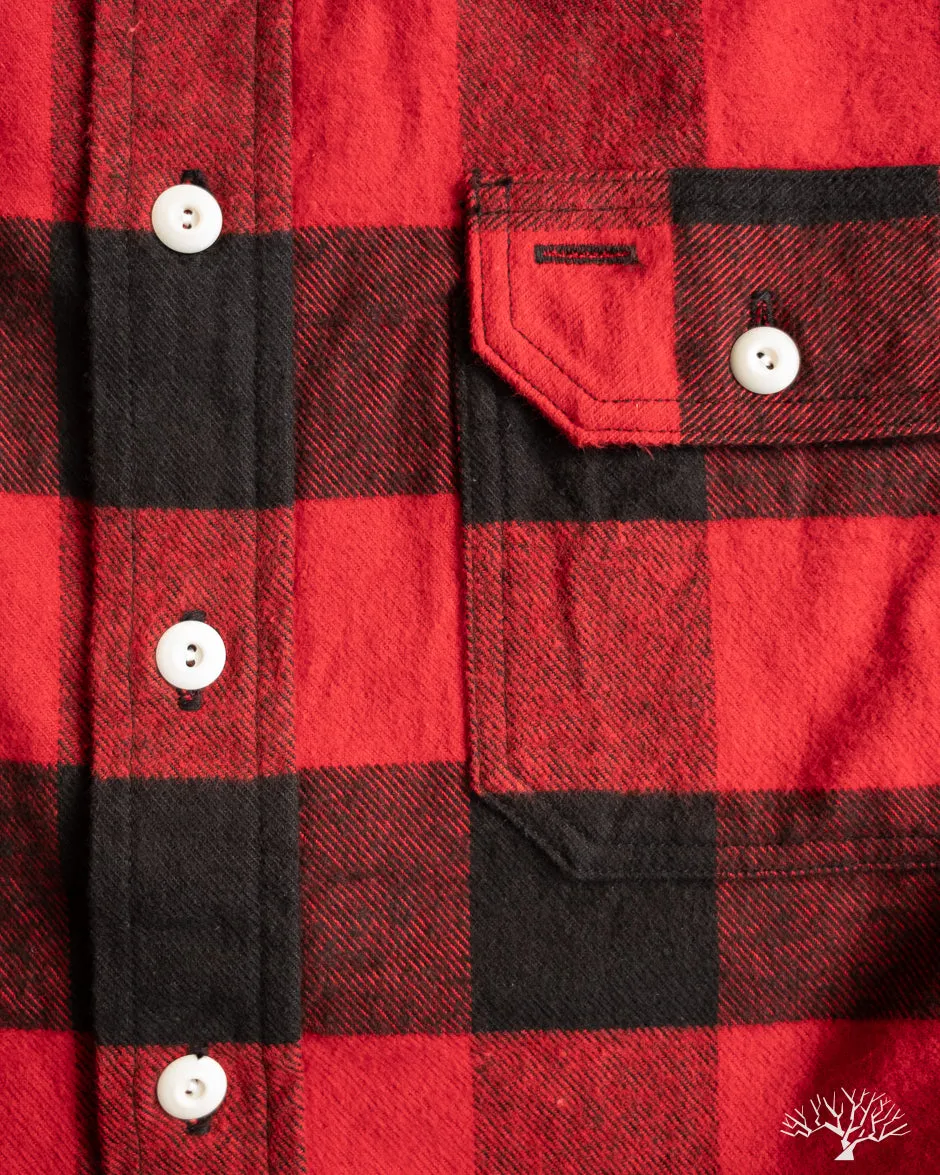 Icebreaker 11oz Buffalo Plaid Flannel Work Shirt - Red