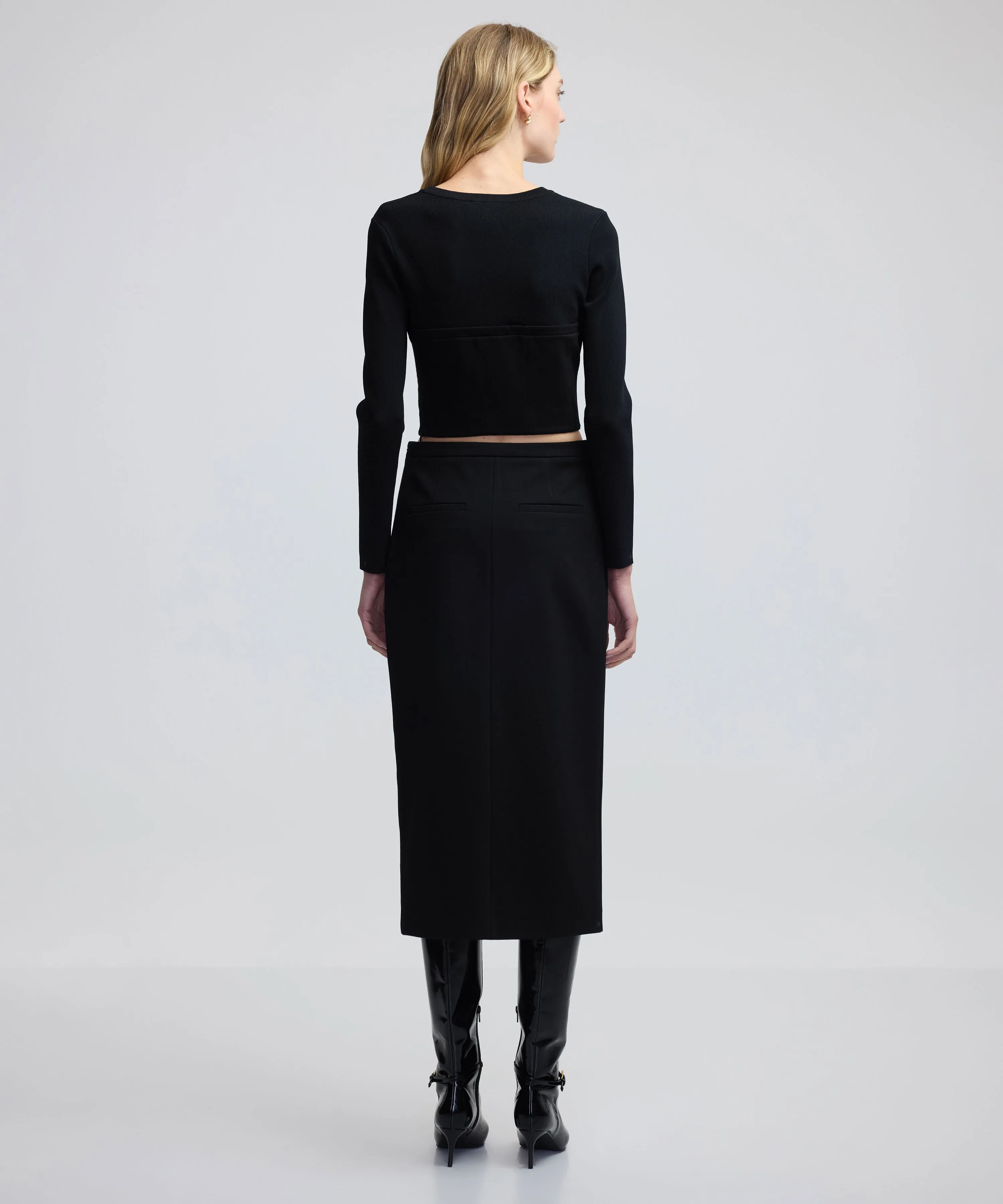 Ipekyol Straight Cut Skirt With Slit Black