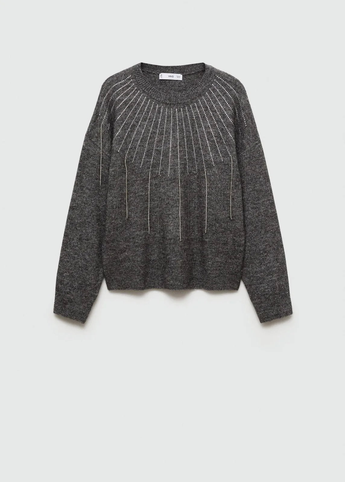 Knitted sweater with glitter detail - Gray