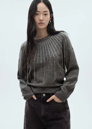 Knitted sweater with glitter detail - Gray