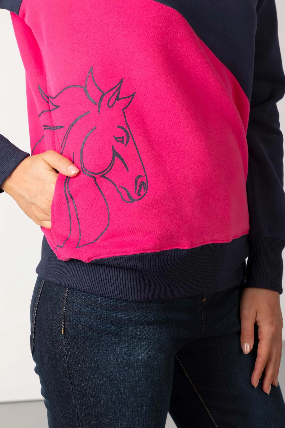 Ladies Diagonal Horse Sweatshirt