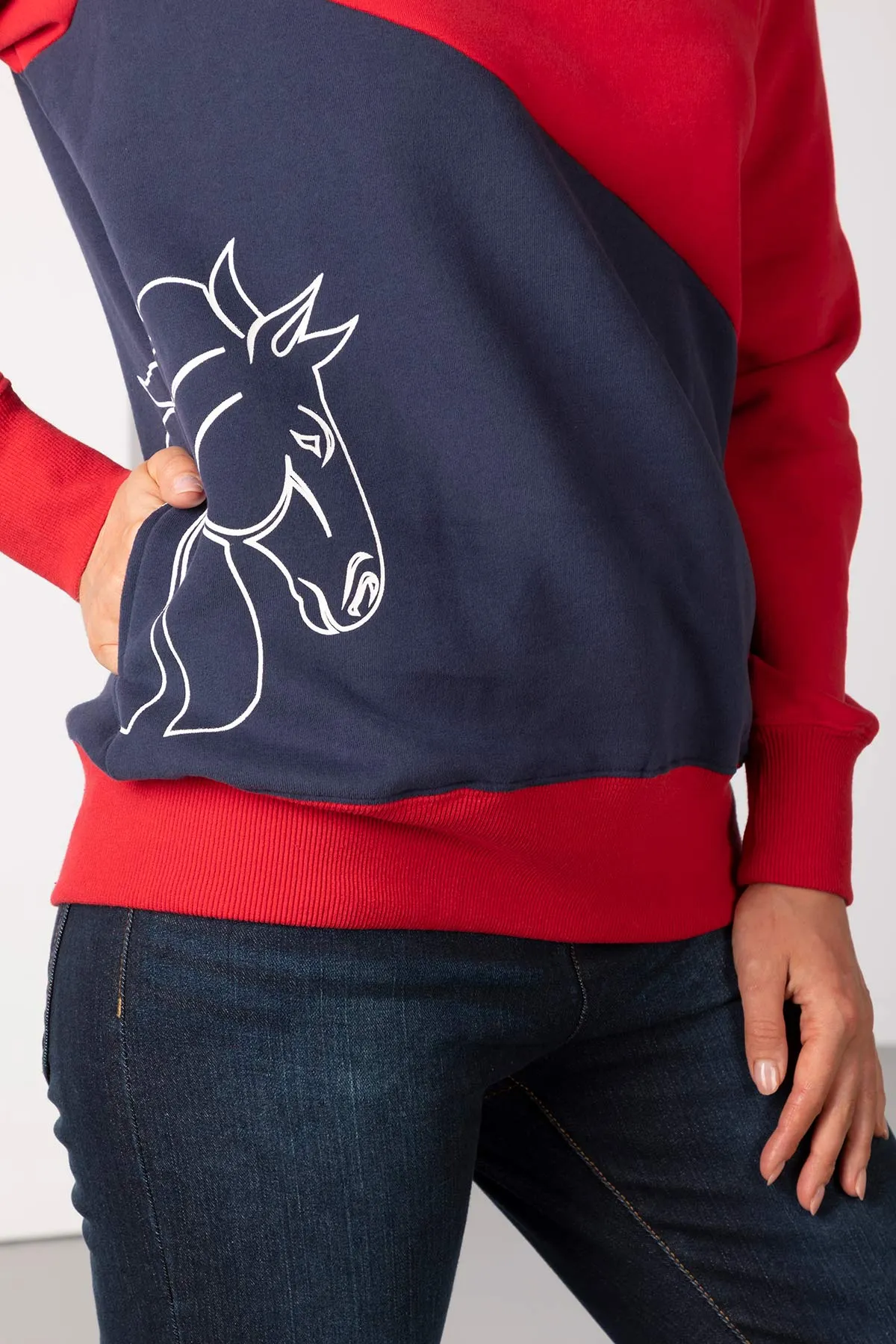 Ladies Diagonal Horse Sweatshirt