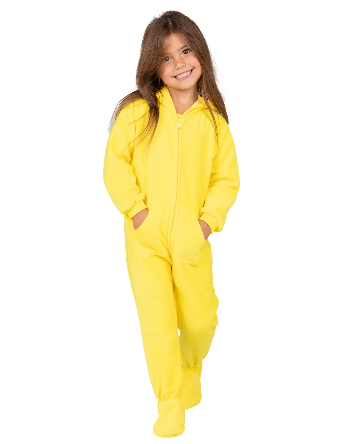 Lemon Yellow Toddler Hoodie Fleece Onesie