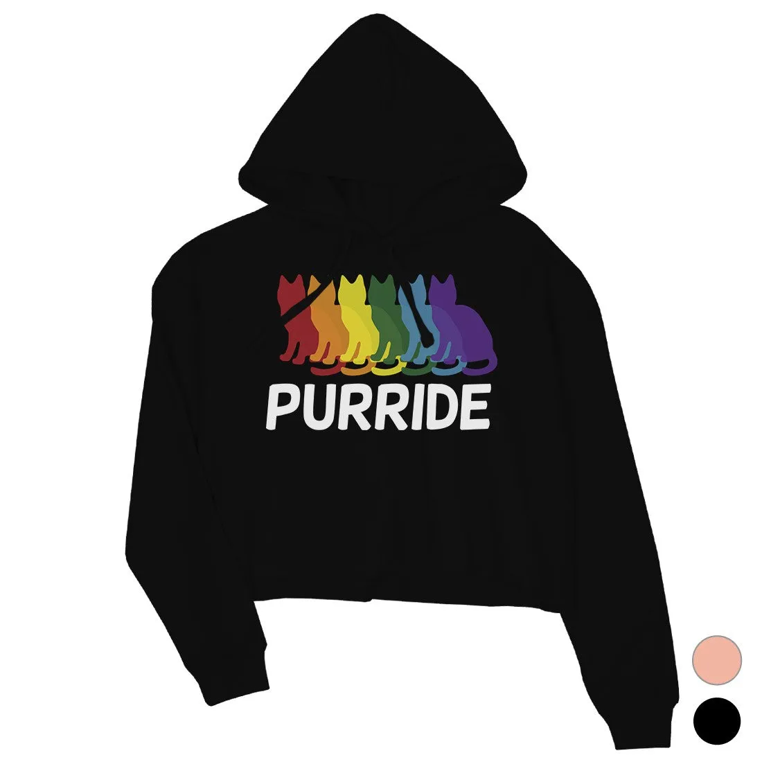 LGBT Purride Rainbow Cats Crop Hoodie