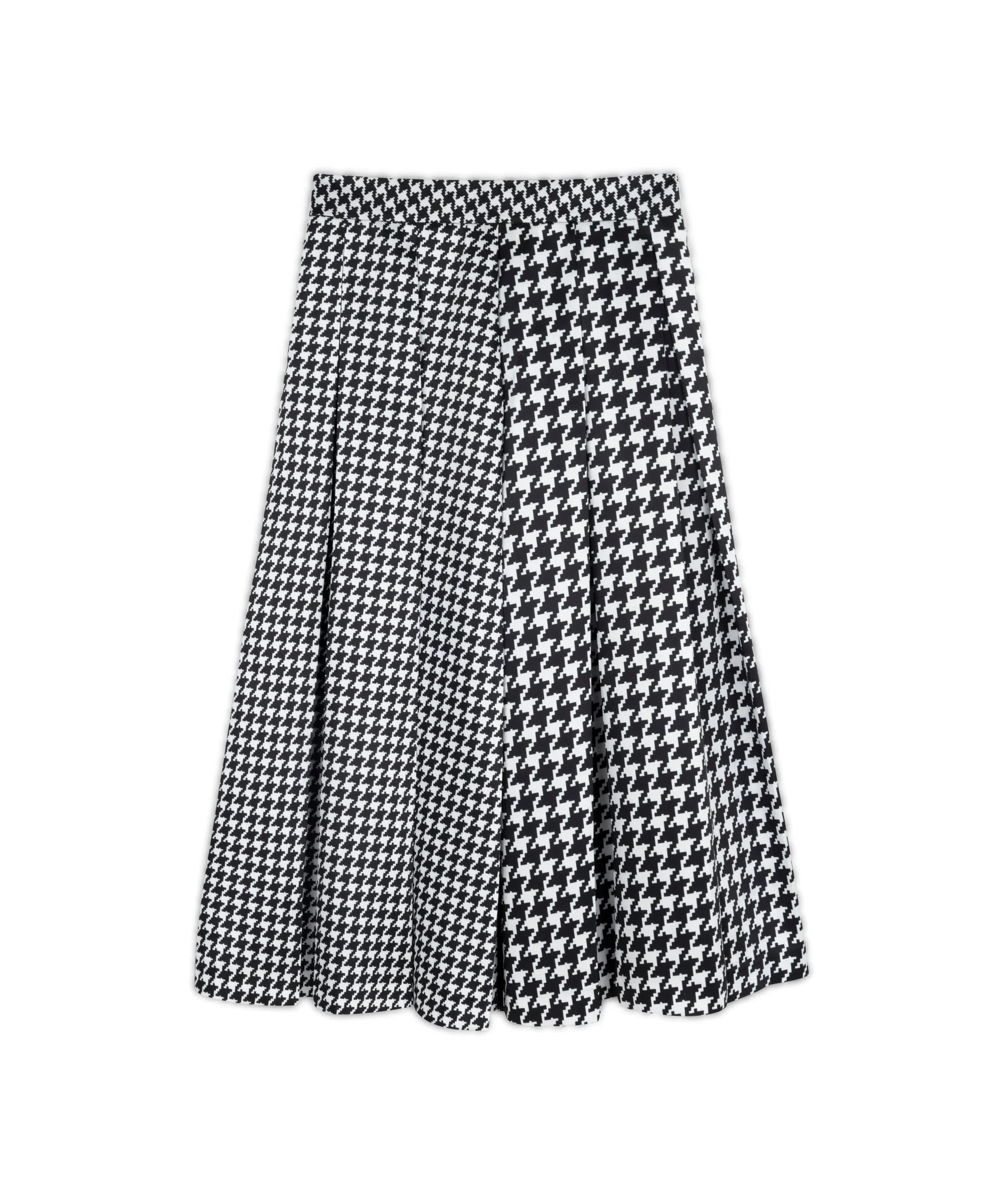 Machka Houndstooth Pattern Mix Skirt Black