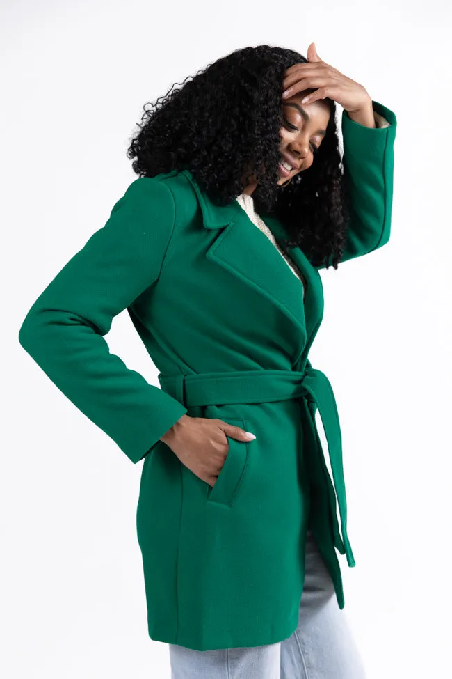 Mistletoe Moment Green Coat FINAL SALE