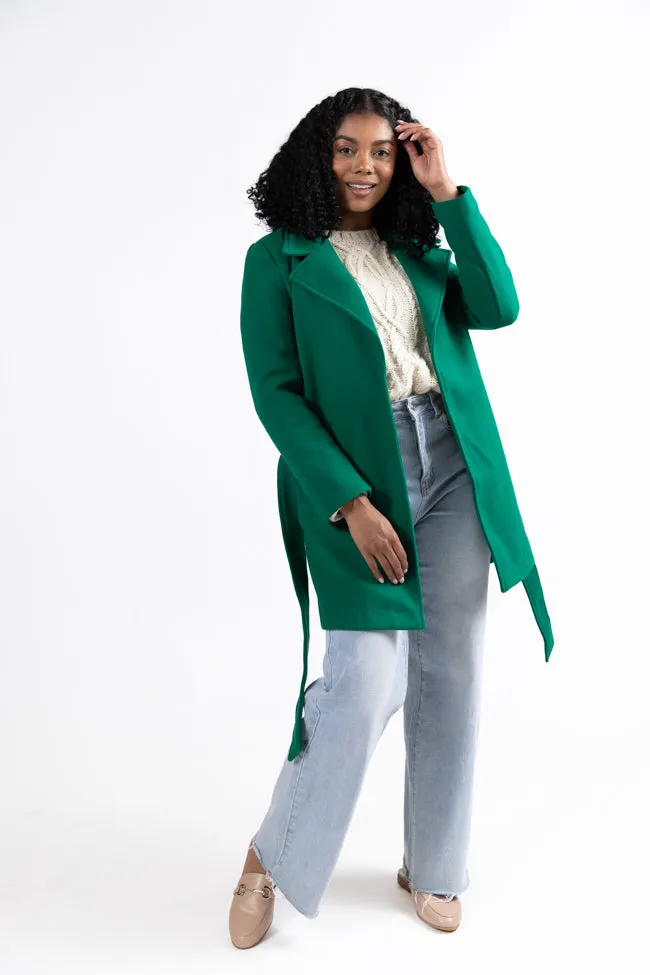 Mistletoe Moment Green Coat FINAL SALE