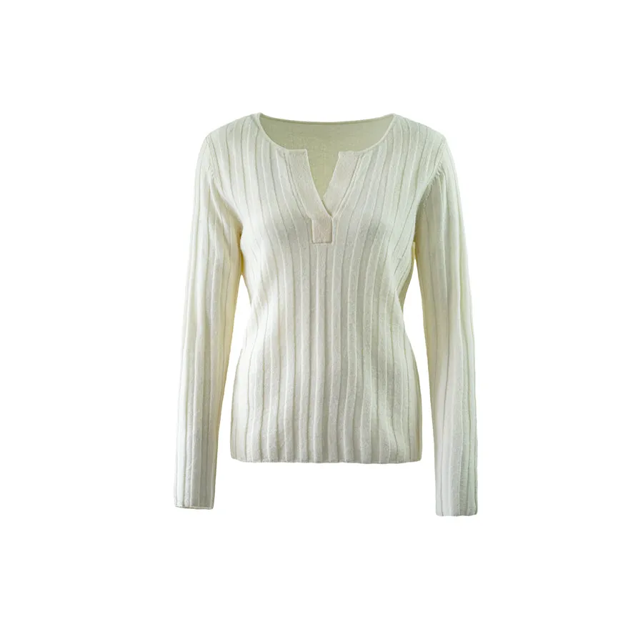 Organic Cashmere Natural White Sweater