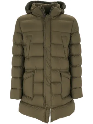 padded hooded down jacket