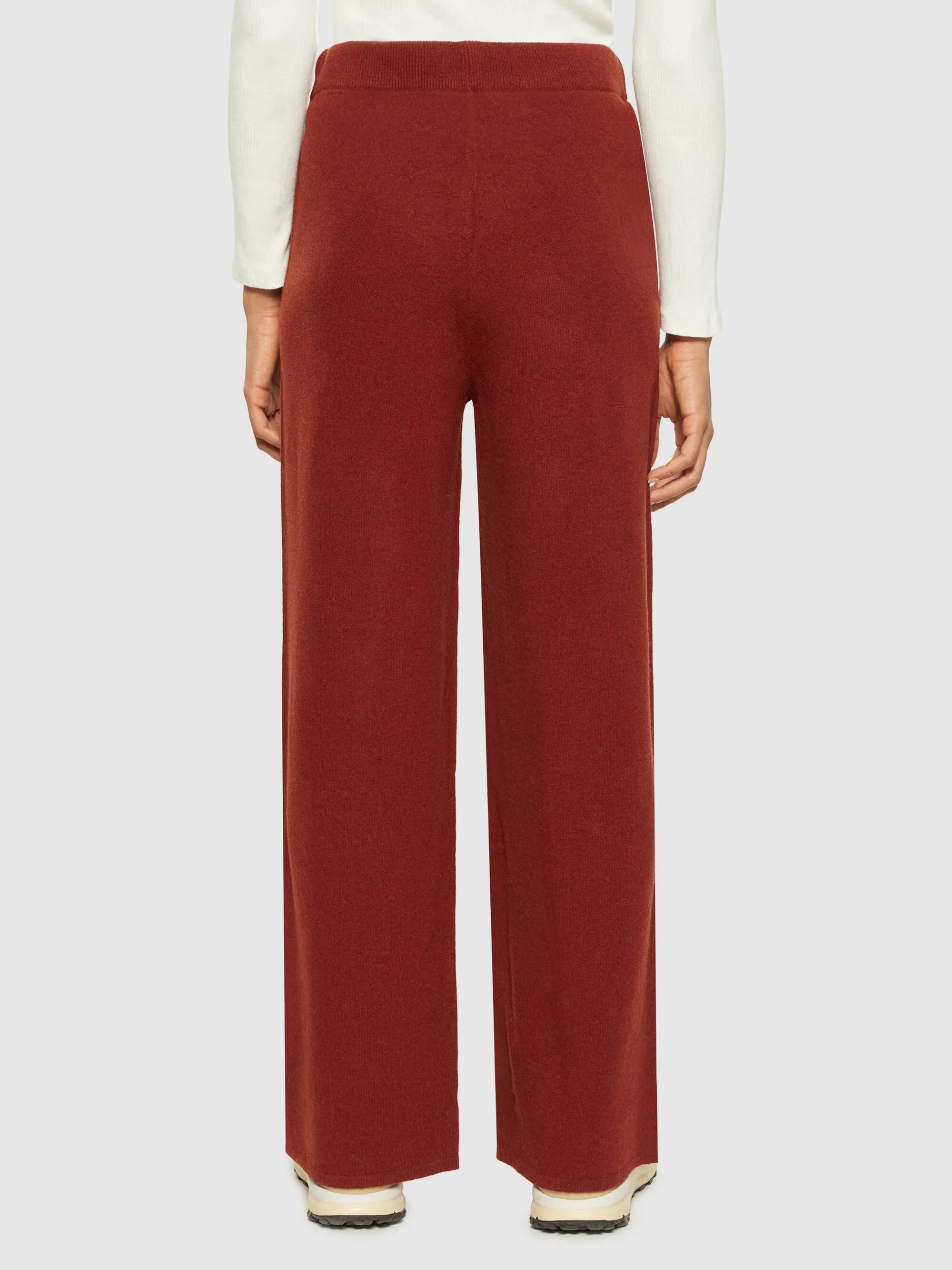 POSEY wide mid-rise knitted pants - RWS - Fired Brick