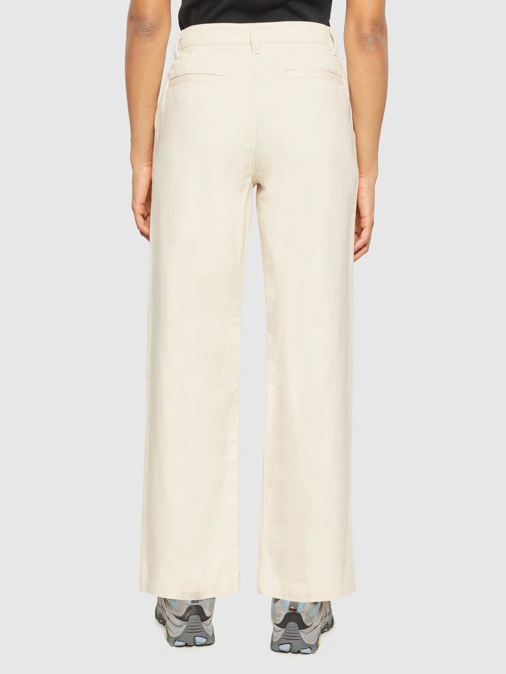 POSEY wide mid-rise twill pant - GOTS/Vegan - Egret