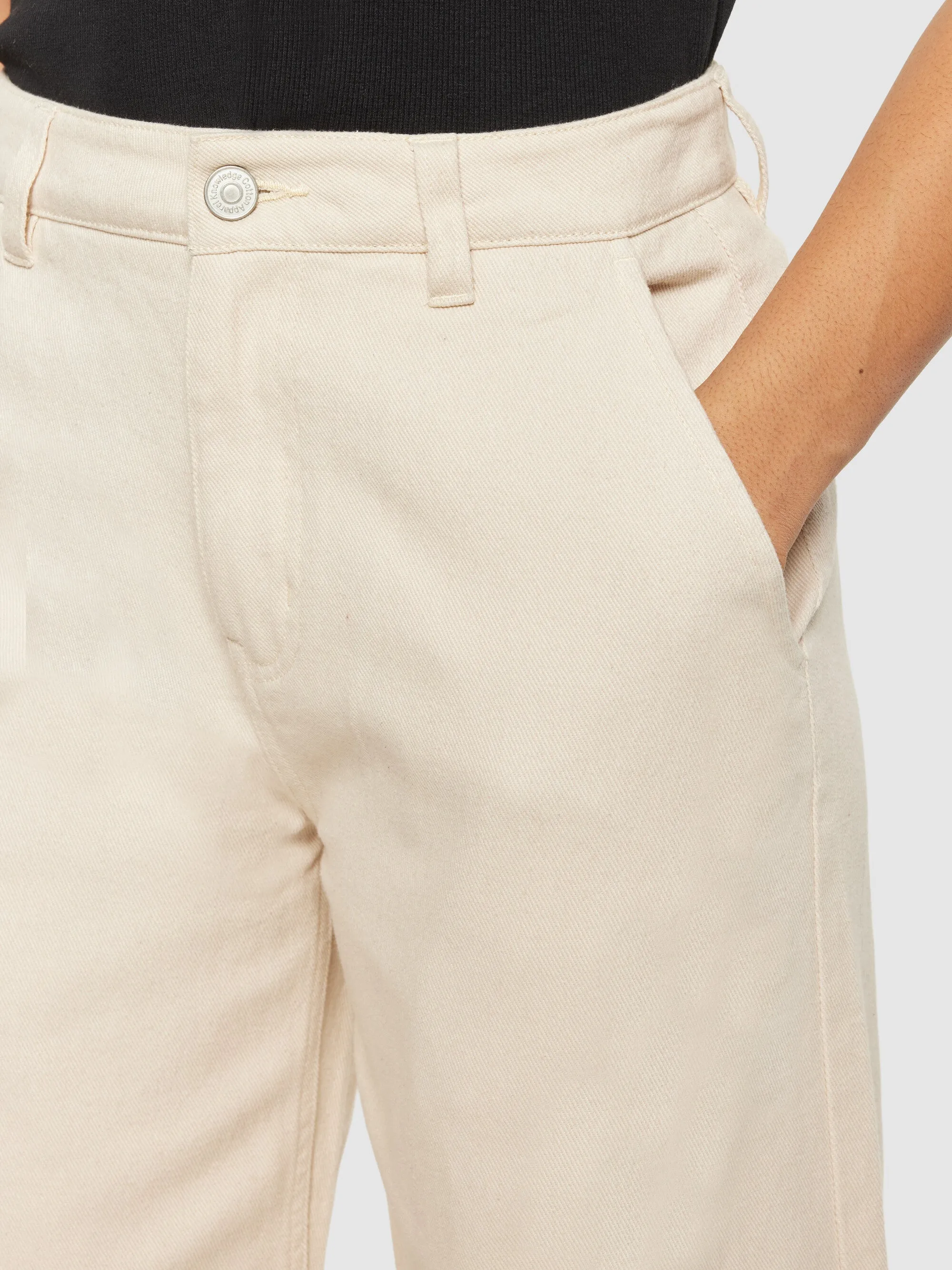 POSEY wide mid-rise twill pant - GOTS/Vegan - Egret