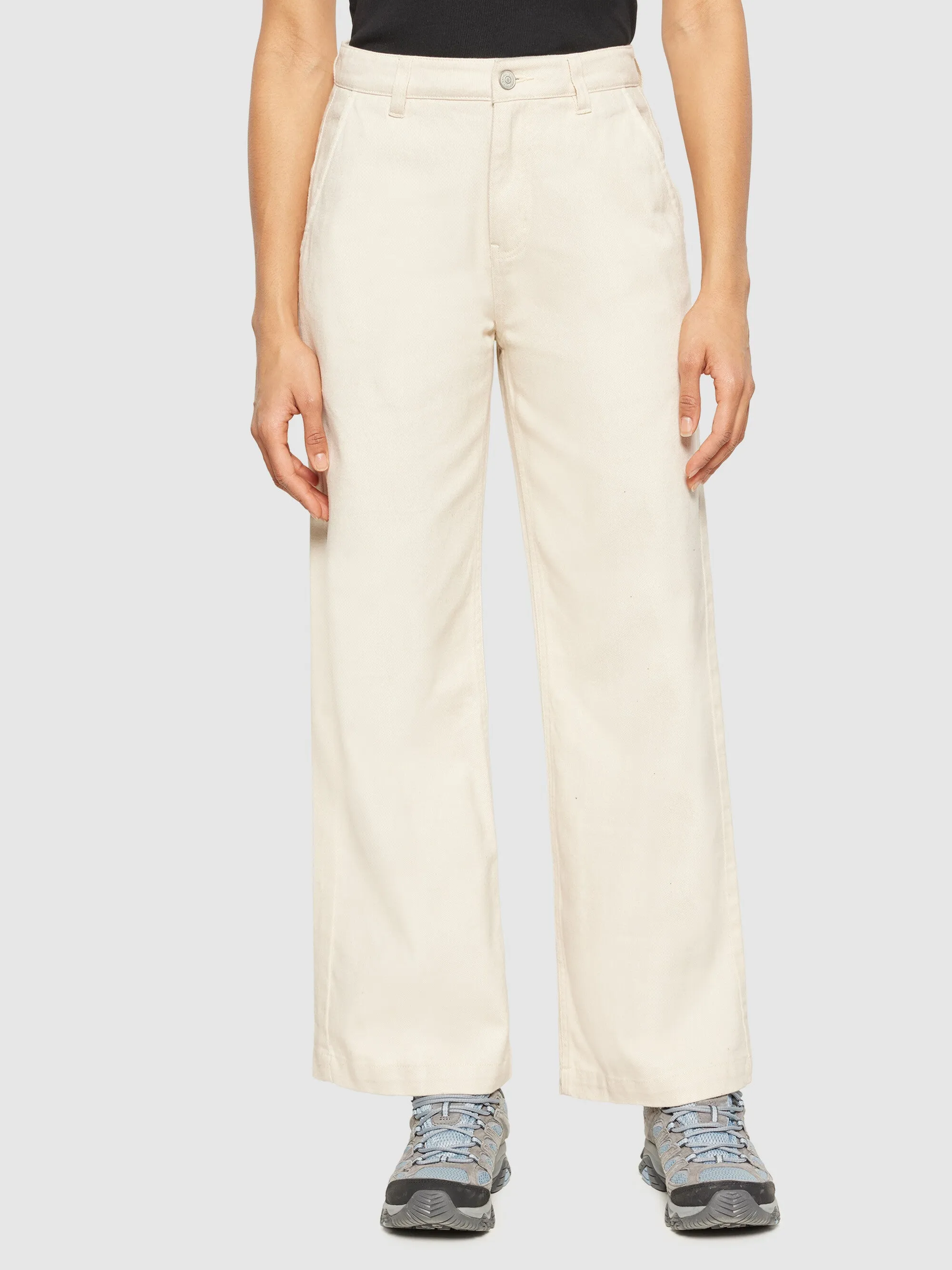 POSEY wide mid-rise twill pant - GOTS/Vegan - Egret