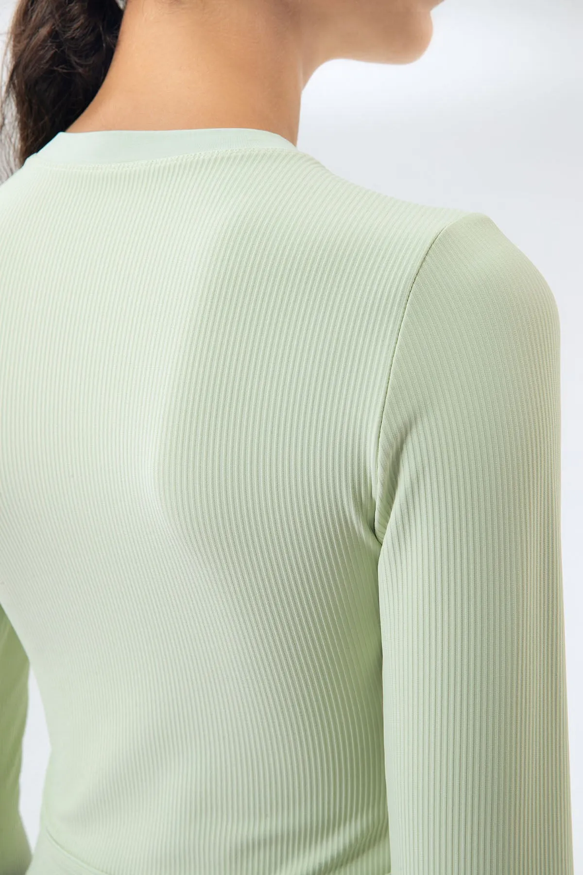 Ribbed Long Sleeve Crew Neck Shirts