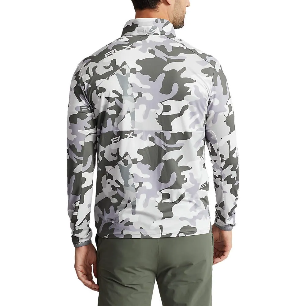 RLX Ralph Lauren Quarter Zip Peached Jersey Pullover- Peak Grey Camo