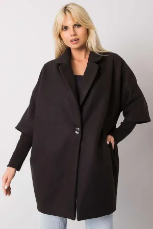 Rue Paris loose cut, button closure womens coat