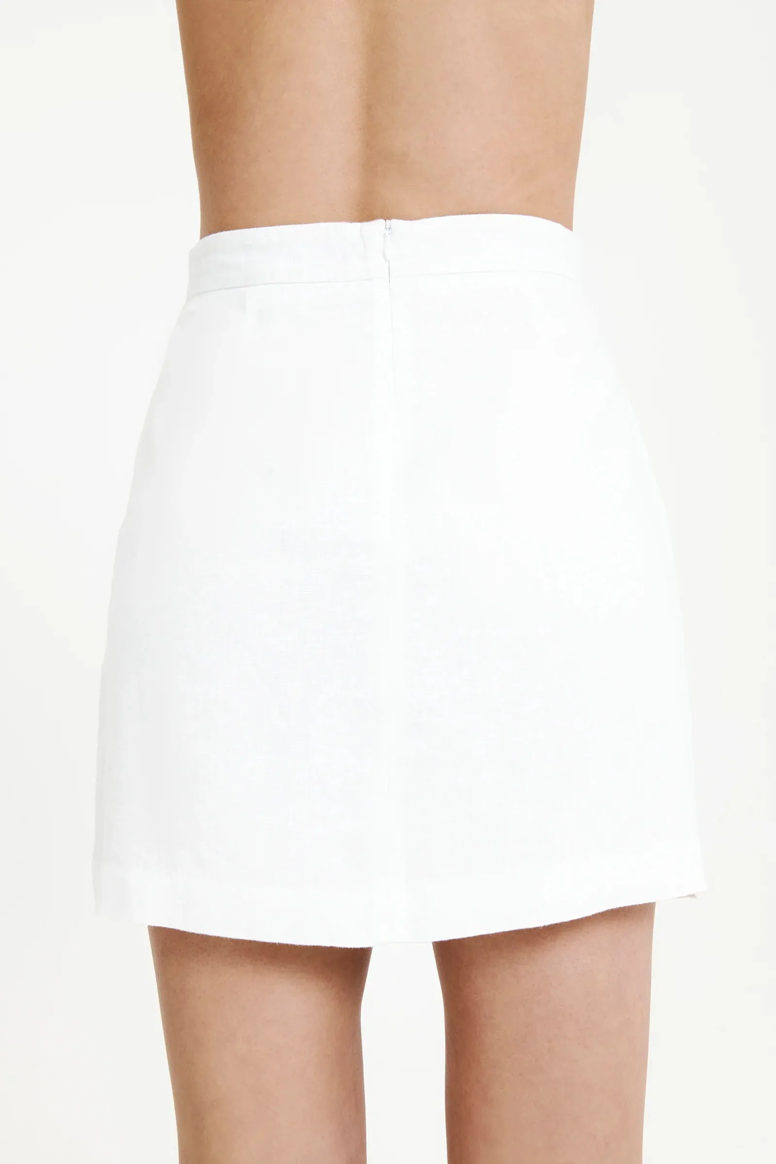 Rynn Linen Mini Skirt- White