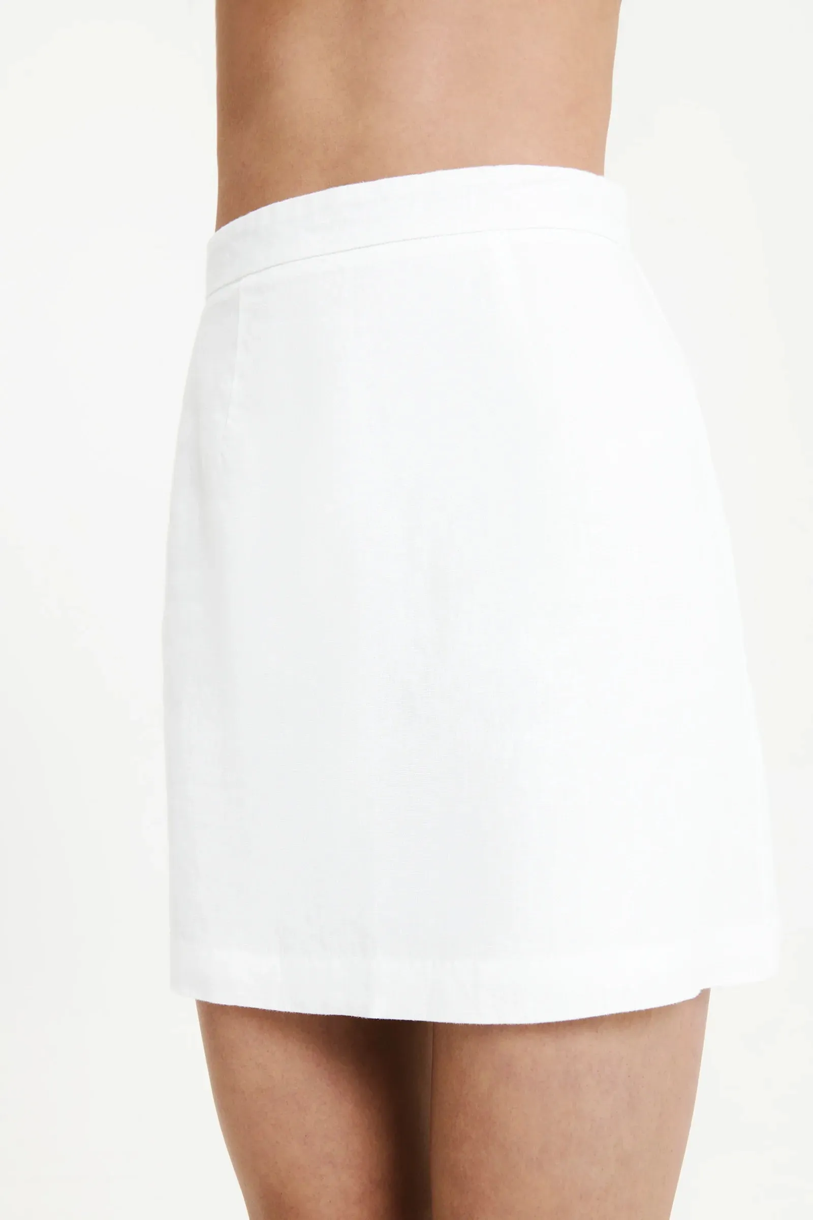 Rynn Linen Mini Skirt- White